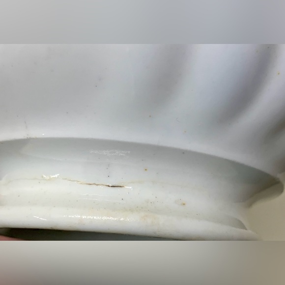 19th Century Vintage Gaudy Welsh Scalloped Buckle Pattern Footed Lusterware Bowl - Picture 14 of 16